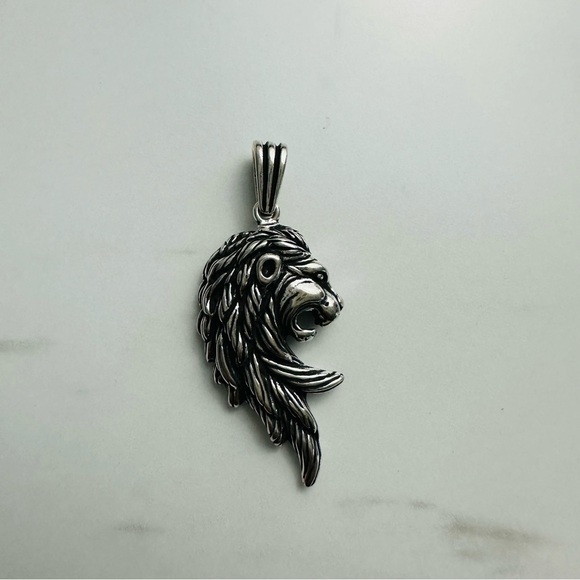 925 Sterling Silver Lion Head Pendant – Bold & Fierce Statement Piece - Picture 7 of 7